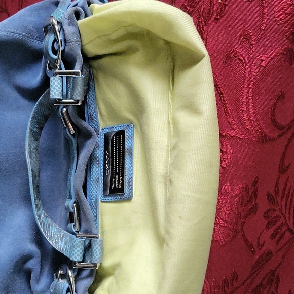 DKNY Vintage blue suede satchel - Picture 5 of 8